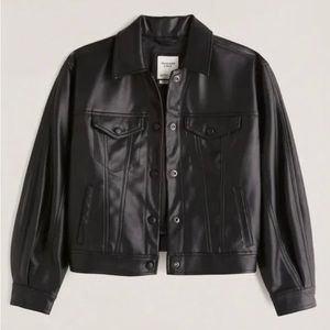 Abercrombie Vegan Leather Trucker Jacket, size M